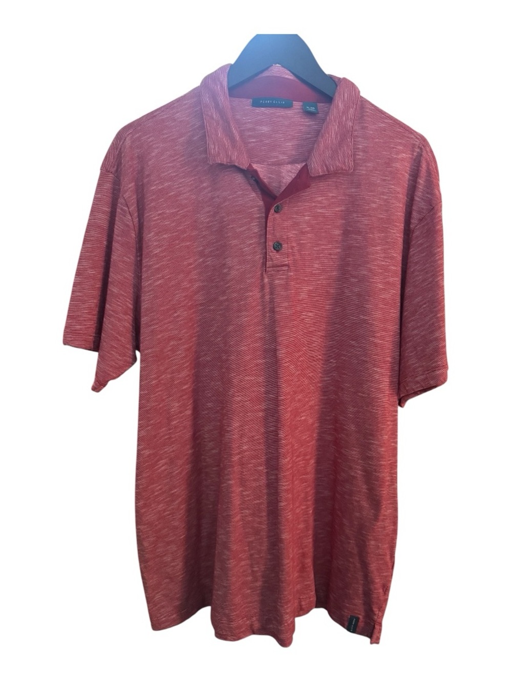 Perry Ellis Men's Heathered Red Performance Polo Shirt XL